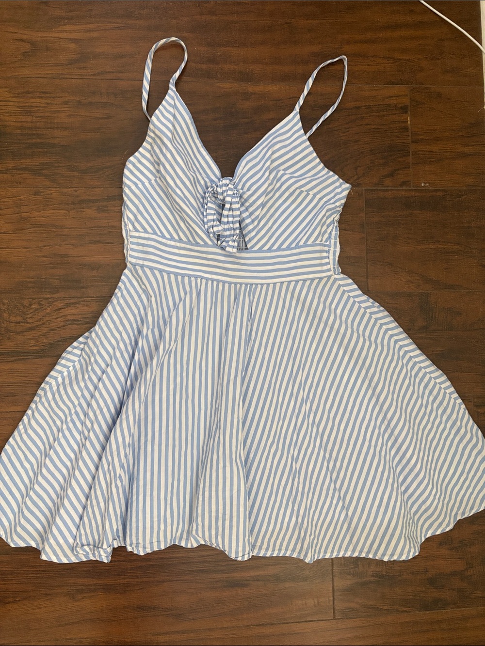 Windsor Blue and White Striped Mini Dress